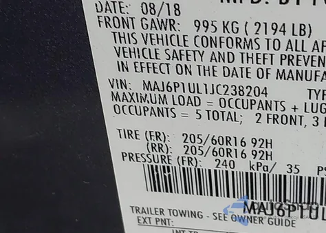 2018 Ford Ecosport Se from USA, damaged, VIN MAJ6P1UL1JC238204